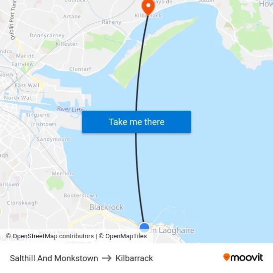 Salthill And Monkstown to Kilbarrack map