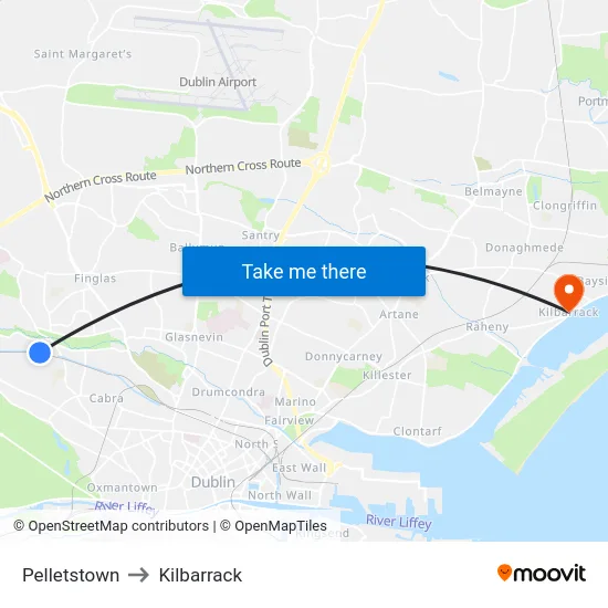 Pelletstown to Kilbarrack map