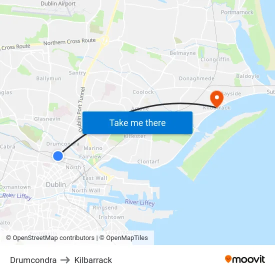 Drumcondra to Kilbarrack map
