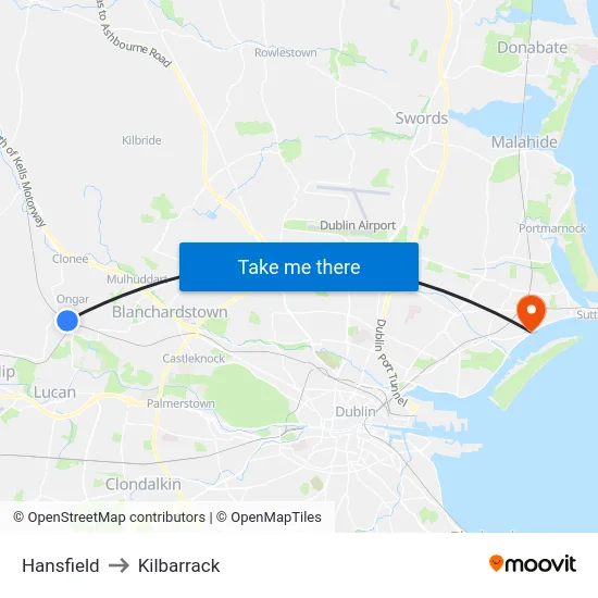 Hansfield to Kilbarrack map