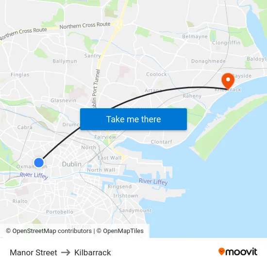 Manor Street to Kilbarrack map