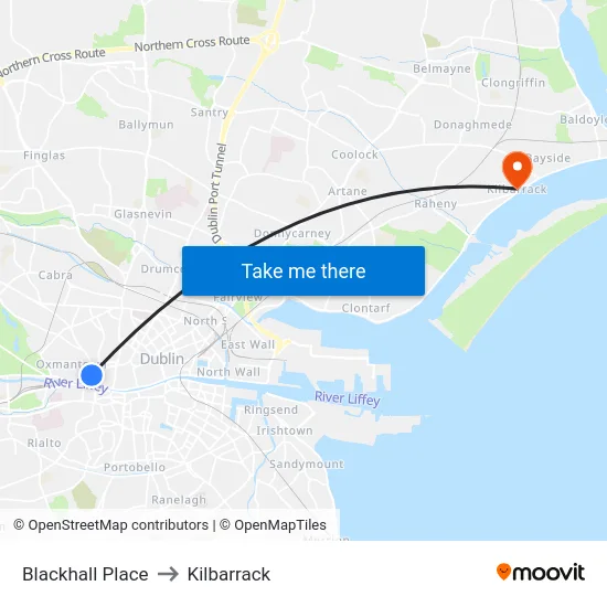 Blackhall Place to Kilbarrack map