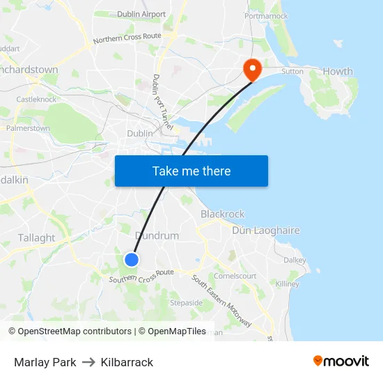Marlay Park to Kilbarrack map