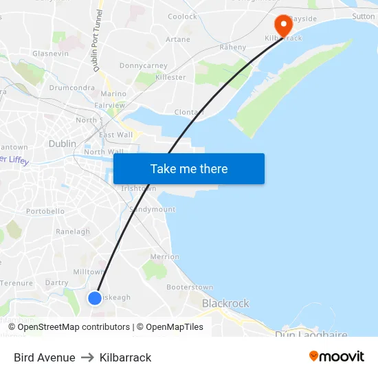Bird Avenue to Kilbarrack map