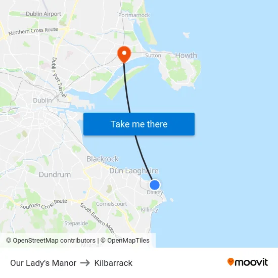 Our Lady's Manor to Kilbarrack map