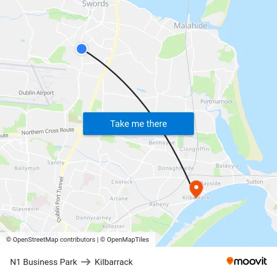 N1 Business Park to Kilbarrack map