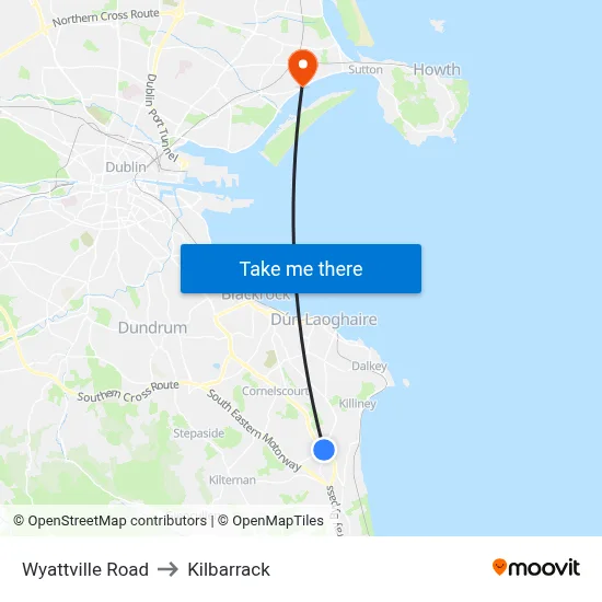 Wyattville Road to Kilbarrack map