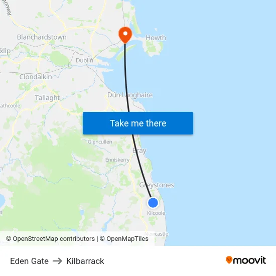 Eden Gate to Kilbarrack map