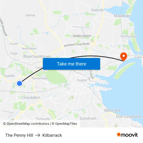 The Penny Hill to Kilbarrack map