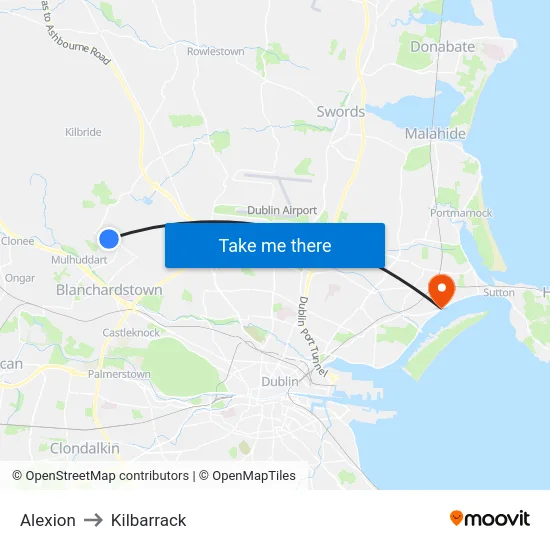 Alexion to Kilbarrack map