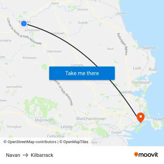 Navan to Kilbarrack map