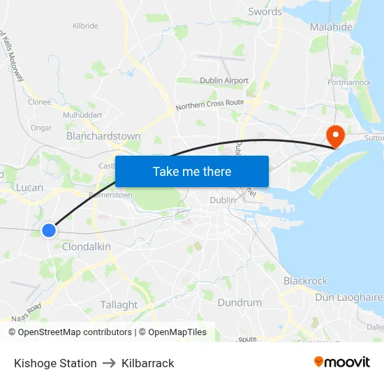 Kishoge Station to Kilbarrack map