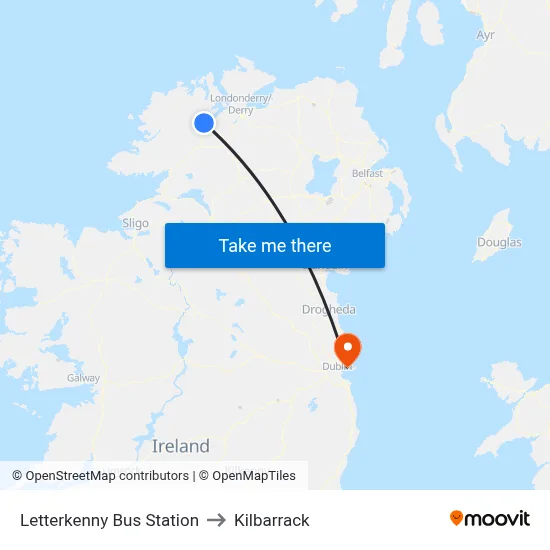 Letterkenny Bus Station to Kilbarrack map