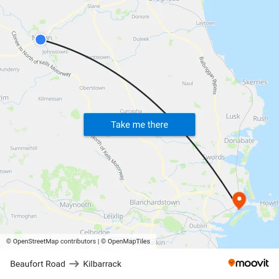 Beaufort Road to Kilbarrack map