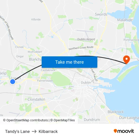 Tandy's Lane to Kilbarrack map