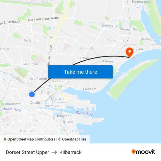 Dorset Street Upper to Kilbarrack map
