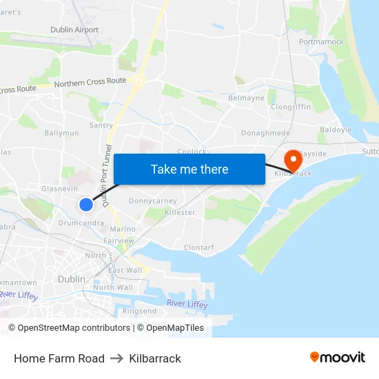 Home Farm Road to Kilbarrack map