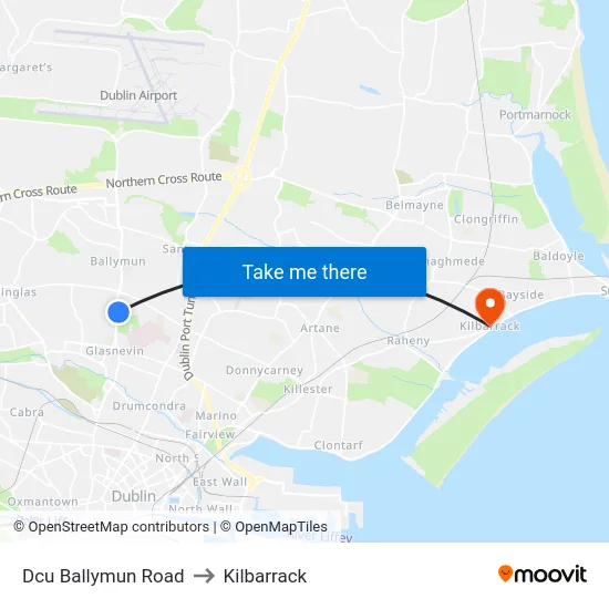 Dcu Ballymun Road to Kilbarrack map