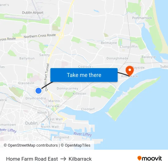 Home Farm Road East to Kilbarrack map