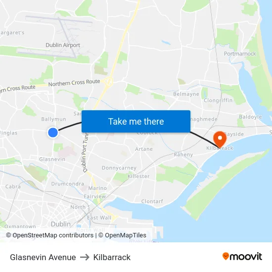 Glasnevin Avenue to Kilbarrack map