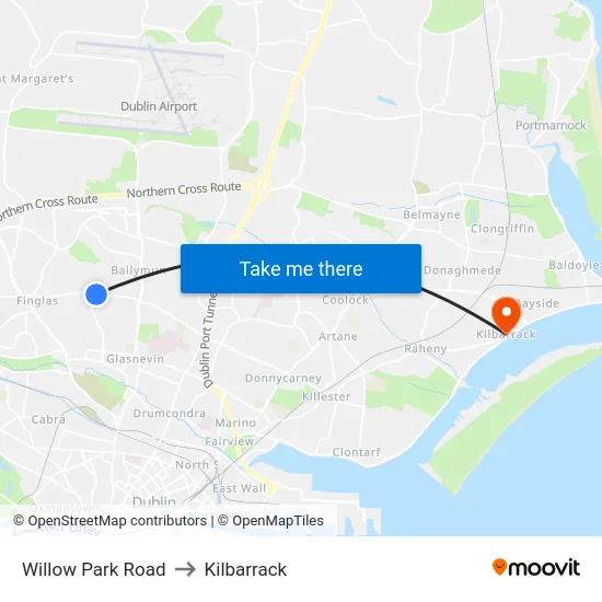 Willow Park Road to Kilbarrack map