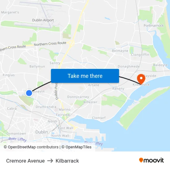 Cremore Avenue to Kilbarrack map