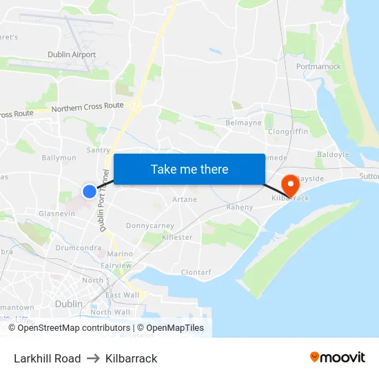 Larkhill Road to Kilbarrack map
