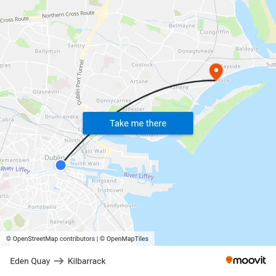 Eden Quay to Kilbarrack map
