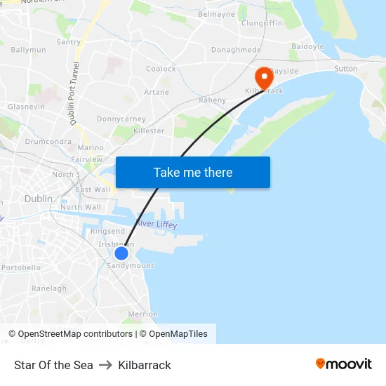 Star Of the Sea to Kilbarrack map