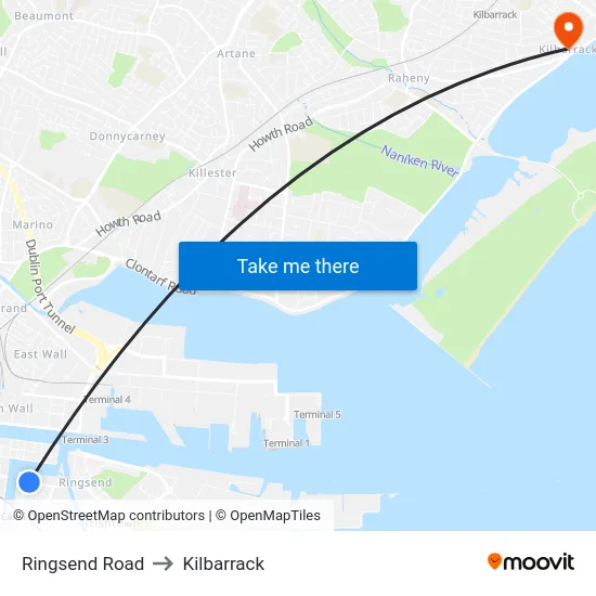 Ringsend Road to Kilbarrack map