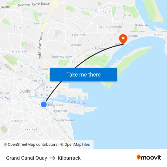 Grand Canal Quay to Kilbarrack map