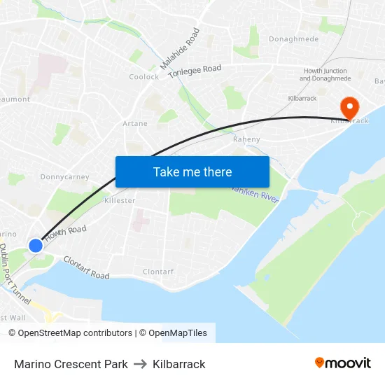 Marino Crescent Park to Kilbarrack map