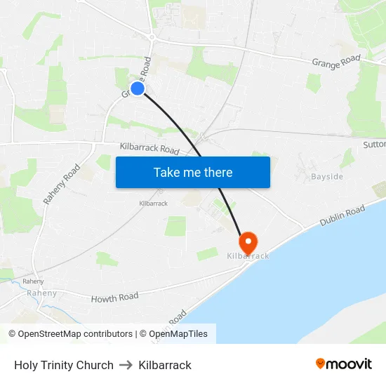 Holy Trinity Church to Kilbarrack map