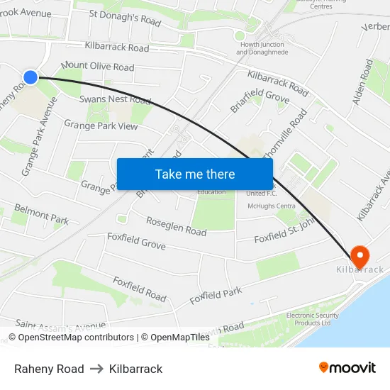 Raheny Road to Kilbarrack map