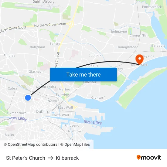 St Peter's Church to Kilbarrack map