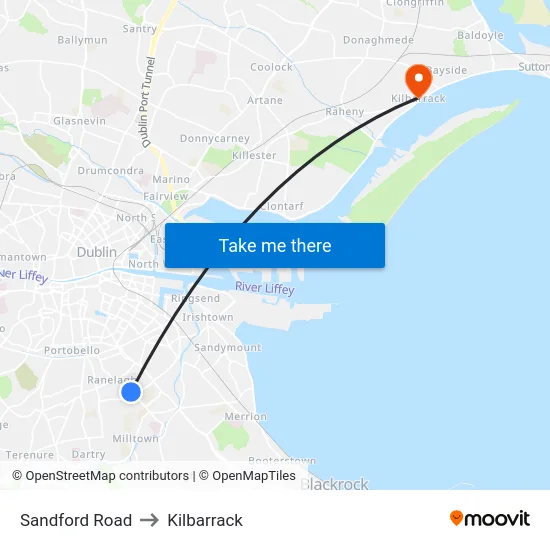 Sandford Road to Kilbarrack map
