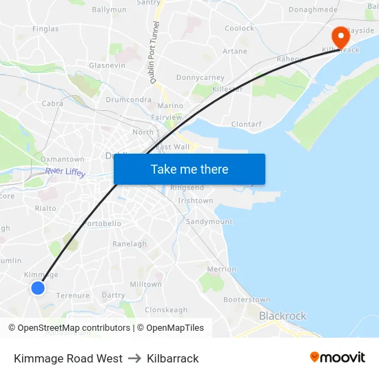 Kimmage Road West to Kilbarrack map