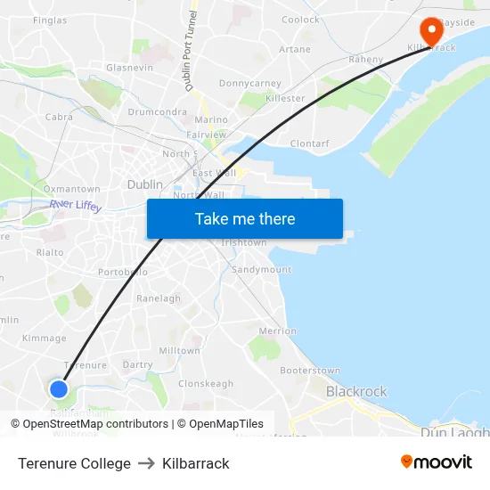 Terenure College to Kilbarrack map