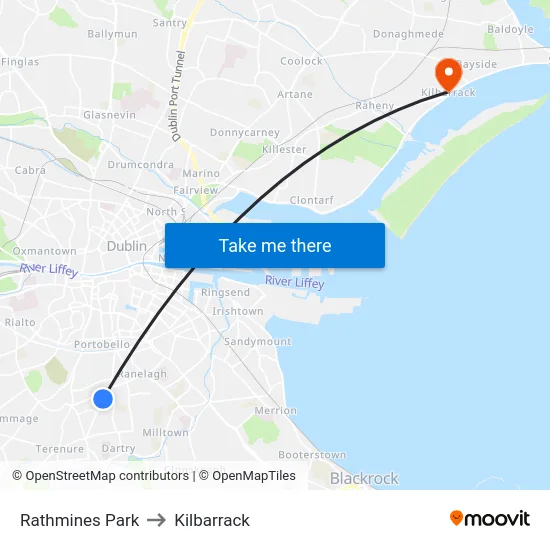 Rathmines Park to Kilbarrack map
