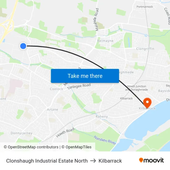 Clonshaugh Industrial Estate North to Kilbarrack map
