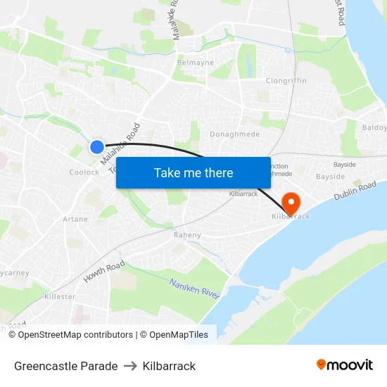 Greencastle Parade to Kilbarrack map