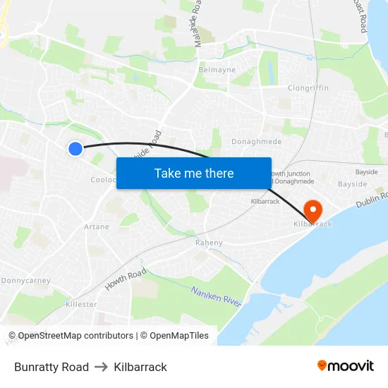 Bunratty Road to Kilbarrack map