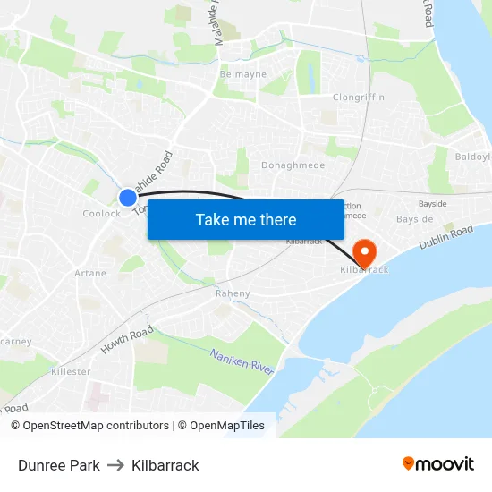 Dunree Park to Kilbarrack map