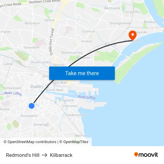 Redmond's Hill to Kilbarrack map