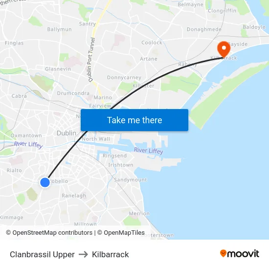 Clanbrassil Upper to Kilbarrack map