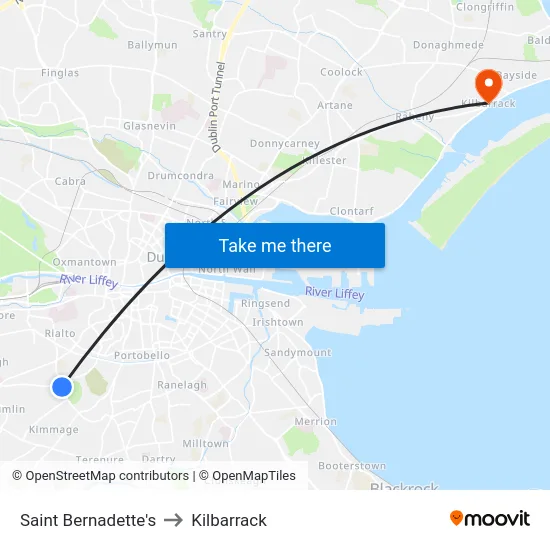 Saint Bernadette's to Kilbarrack map