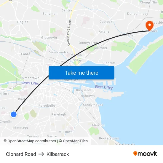 Clonard Road to Kilbarrack map
