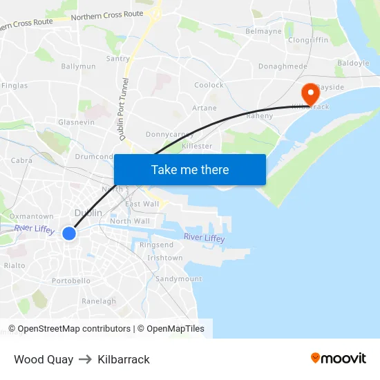 Wood Quay to Kilbarrack map