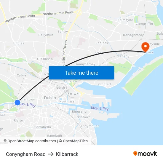 Conyngham Road to Kilbarrack map