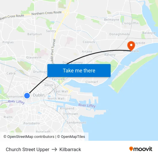 Church Street Upper to Kilbarrack map